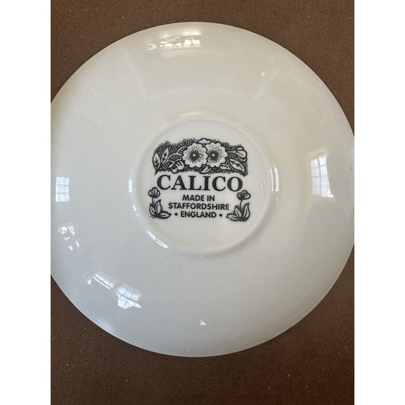 Burleigh Calico Blue 5.5" Tea Saucers – Pair – Made in Staffordshire England - Picture 2 of 4